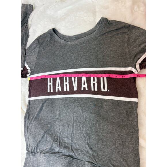 The Harvard Shop Collegiate Gray / Crimson Stripe Long Sleeve Women’s Top Small - Picture 8 of 10